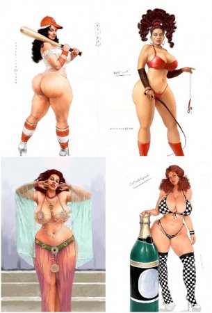 Обложка к Рисованные девушки в стиле Voluptuous